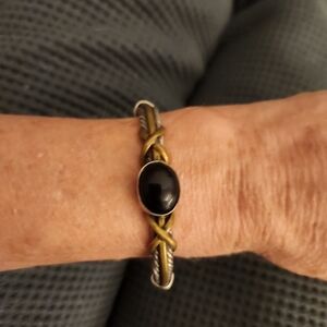 Elegant Black and Gold Women's Bracelet